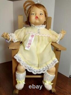 Collectible Tiny Thumbelina & Accessories. Turn Knob Works! Ooak Brown Eyes