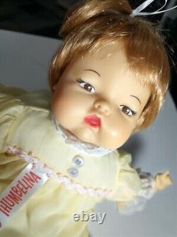 Collectible Tiny Thumbelina & Accessories. Turn Knob Works! Ooak Brown Eyes