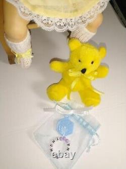 Collectible Tiny Thumbelina & Accessories. Turn Knob Works! Ooak Brown Eyes