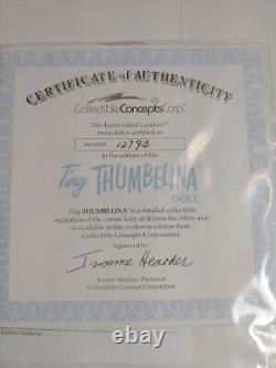 Collectible Tiny Thumbelina & Accessories. Turn Knob Works! Ooak Brown Eyes
