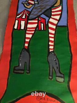 Coney Island Oil Painting Freak Show Banner Art, Oil On Paper One Of A Kind