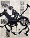 Corbellic Mixed Media 16x20 Horse Race Expressionism Portrait Canvas Collectible