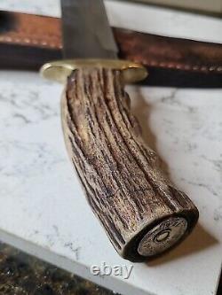 Custom Alaskan Handmade Large Bowie Stag Fighting Hunting Knife One of a Kind