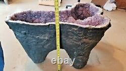 Custom Amethyst Glass Table Geode one of a kind- collector gem geology rare