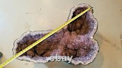 Custom Amethyst Glass Table Geode one of a kind- collector gem geology rare