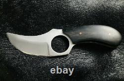 Custom Fixed Blade Knife With Hand Tooled Sugar Skull Sheath One Of A Kind
