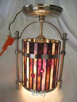 Custom Handmade one of a kind Ceiling Stained Glass Lamp Pendant