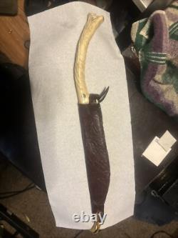 Custom Made Hand Carved Out Of Deer Antler One Of A Kind Short Sword