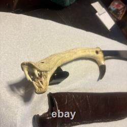 Custom Made Hand Carved Out Of Deer Antler One Of A Kind Short Sword