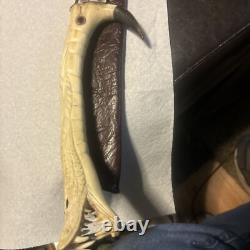 Custom Made Hand Carved Out Of Deer Antler One Of A Kind Short Sword