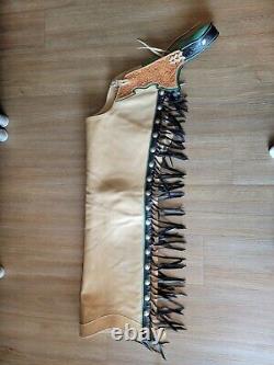 Custom made one of a kind Western leather chaps