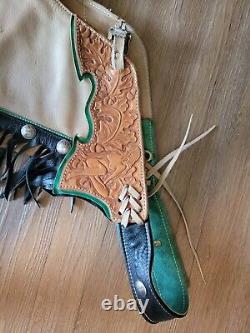 Custom made one of a kind Western leather chaps