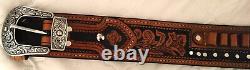 Custom one of a kind old west cowboy holster and gun belt. Brand new