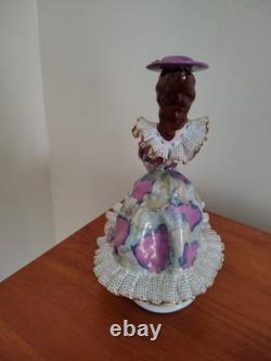 Czech Republic Bohemia Lady Figurine, Hand-Made One of a Kind, Metallic Finish