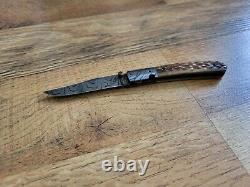 D. B. FRALEY hand made folding knife damascus one of a kind