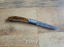 D. B. FRALEY hand made folding knife damascus one of a kind