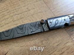 D. B. FRALEY hand made folding knife damascus one of a kind