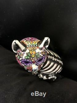 Day Of The Dead Cat Kitty Figurine Statue Sugar Skull 2019 One Of A Kind Art