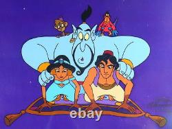 Disney Aladdin ORIGINAL ART One-of-a-kind CEL Genie Jasmine Animation Movie cell