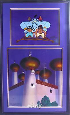 Disney Aladdin ORIGINAL ART One-of-a-kind CEL Genie Jasmine Animation Movie cell