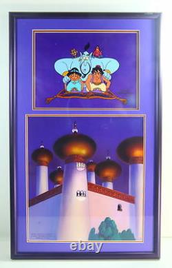 Disney Aladdin ORIGINAL ART One-of-a-kind CEL Genie Jasmine Animation Movie cell