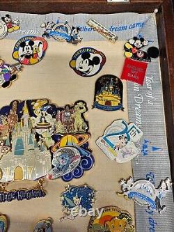 Disney Cast Member Built Career 25 Pin Collection in Shadow Box One of a Kind