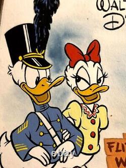 Disney DnldDuckVery Rare Signed One Of A Kind Comic Illustration Art Drawing'52