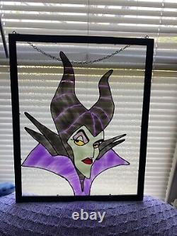 Disney Maleficent glass Art framed. One Of A Kind