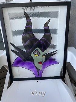 Disney Maleficent glass Art framed. One Of A Kind