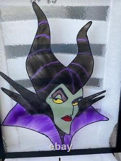 Disney Maleficent glass Art framed. One Of A Kind