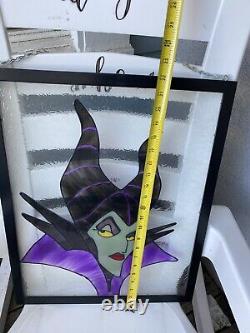 Disney Maleficent glass Art framed. One Of A Kind