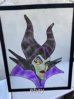 Disney Maleficent glass Art framed. One Of A Kind