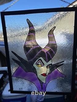 Disney Maleficent glass Art framed. One Of A Kind