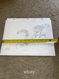 Disney Pooh Tigger Movie Original Pre Production Drawing WithCOA One Of A Kind