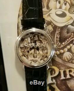 Disney RARE ONE OF A KIND Artist Drawn Pirate Mickey Mouse Watch & Print Mint