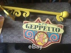 Disney Store Display Prop Pinocchio- Geppetto Work Shop Sign One Of A Kind