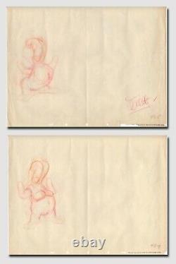Disney, Walt (1901-1966) One of a kind signed Clara Cluck drawing