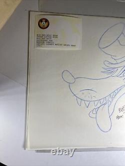 Disney artwork One Of A kind Pencil Drawing By Ralph Kent Big Bad Wolf 1991 Bh