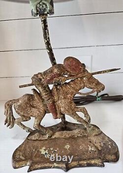 Don quixote rustic antique lamp rewired Verona brand, heavy one of a kind