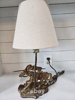 Don quixote rustic antique lamp rewired Verona brand, heavy one of a kind