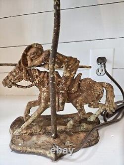 Don quixote rustic antique lamp rewired Verona brand, heavy one of a kind