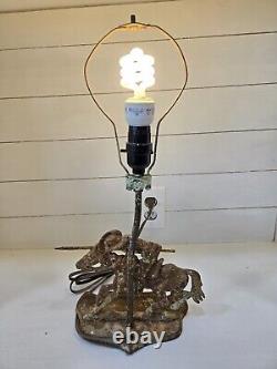 Don quixote rustic antique lamp rewired Verona brand, heavy one of a kind