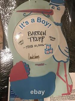 Donald Trump Signature On Barron Trumps Foam Birth Announcement- One Of A Kind