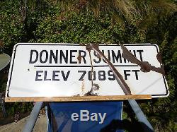 Donner Summit California highway road sign with elevation genuine one of a kind