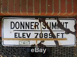 Donner Summit California highway road sign with elevation genuine one of a kind