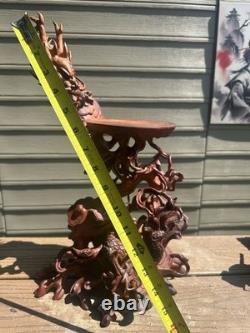Dragon Hand Carved Wood Stand One Of A Kinds Collection