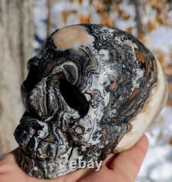 Dramatic One-Of-Kind, Calcite Crystal Skull, 2lb 4oz Calcite Display Skull