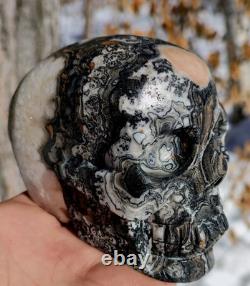 Dramatic One-Of-Kind, Calcite Crystal Skull, 2lb 4oz Calcite Display Skull