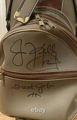 Eddie Van Halen Signed Jim Kelly Signed One Of A Kind Golf Bag Notarized Letter