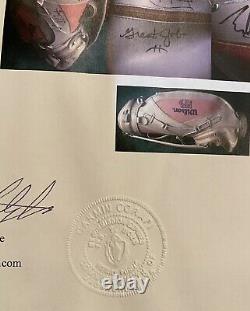 Eddie Van Halen Signed Jim Kelly Signed One Of A Kind Golf Bag Notarized Letter